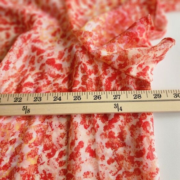 Maggie Barnes Flutter Sleeve Top Woman 30W Peach Orange Open Front Semi Shear - Picture 8 of 10